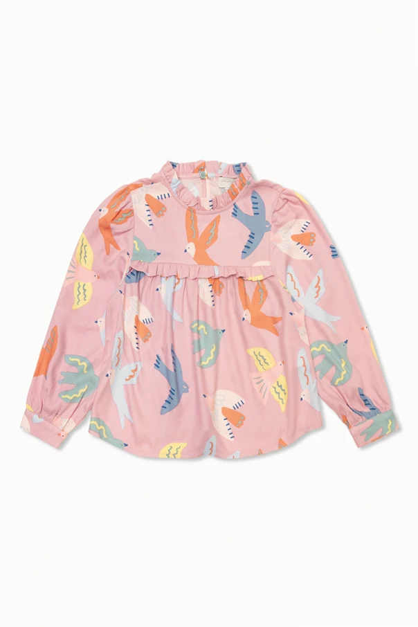 PINK Top with a stand-up collar