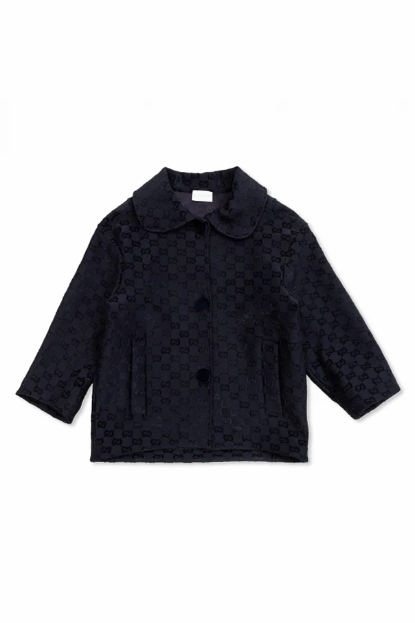 MARINEBLAU Jacke mit samtigem "GG"-Muster