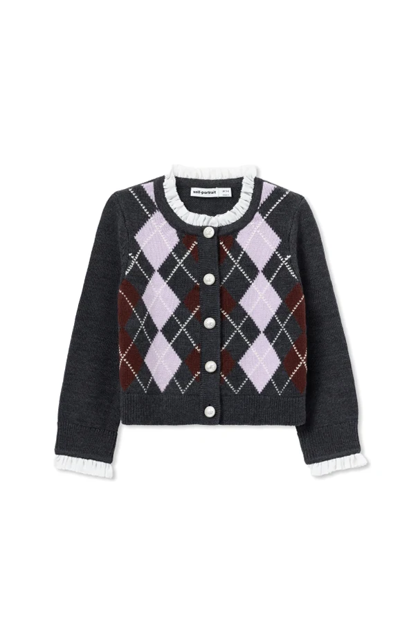 SZARY Wełniany kardigan