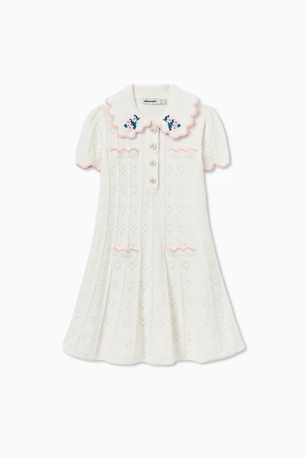 kremowy Ażurowa sukienka