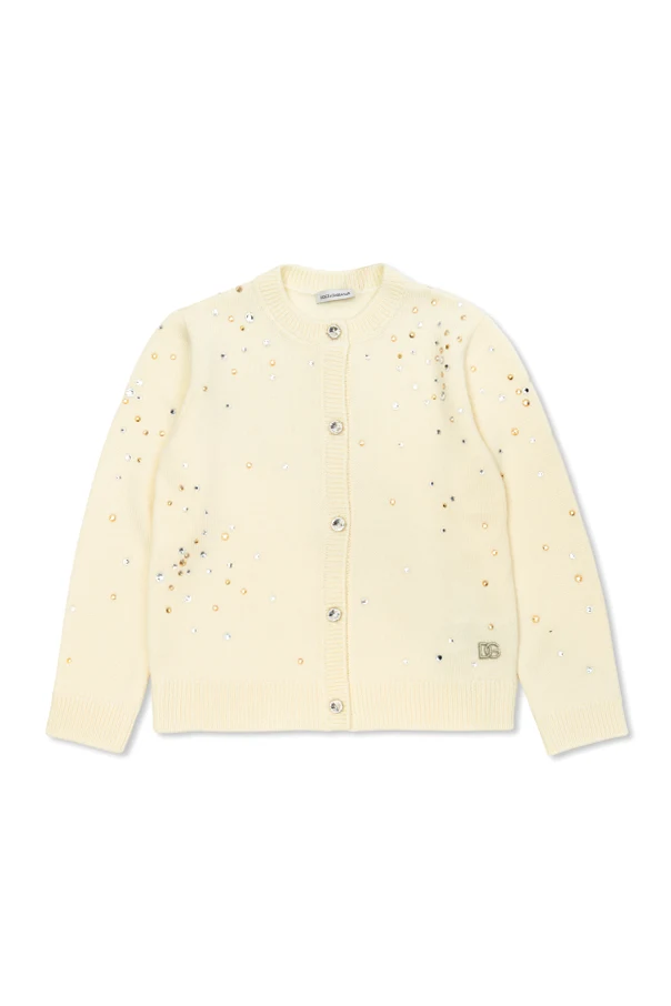 cream Cardigan with shimmering crystals