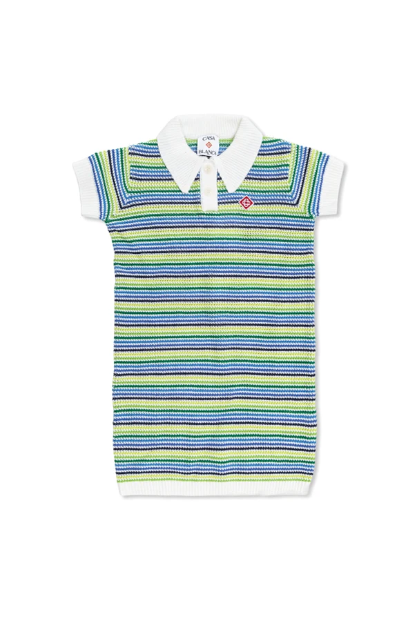 GRÜN Polokleid mit Aufnäher