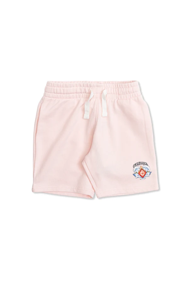 RÓŻOWY Szorty z nadrukowanym logo