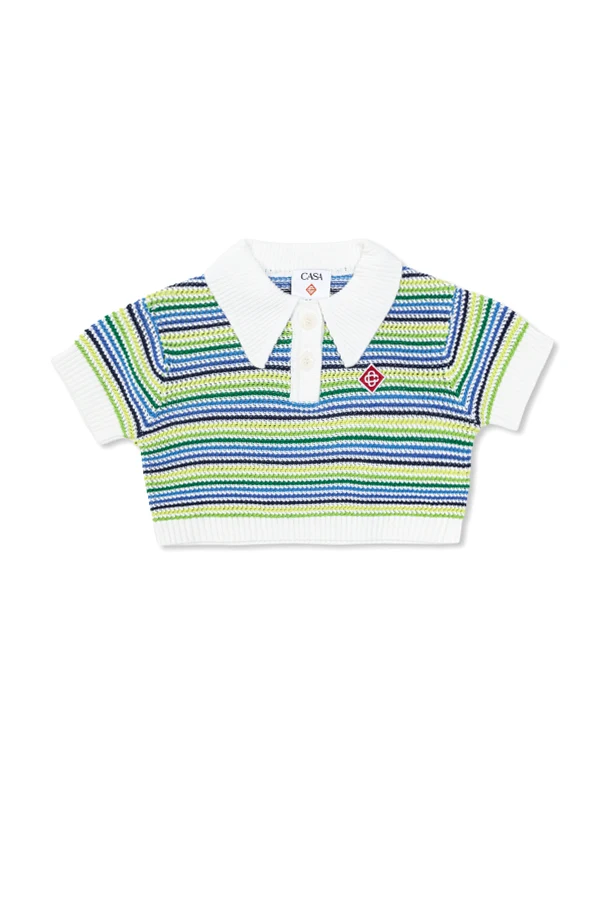 GREEN Polo shirt with logo patch