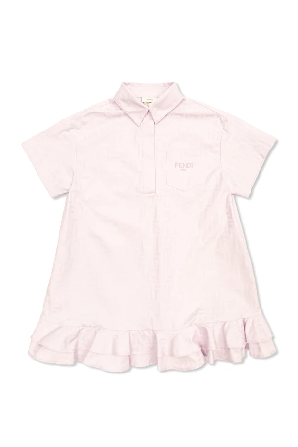 LILA Kleid mit Volantabschluss