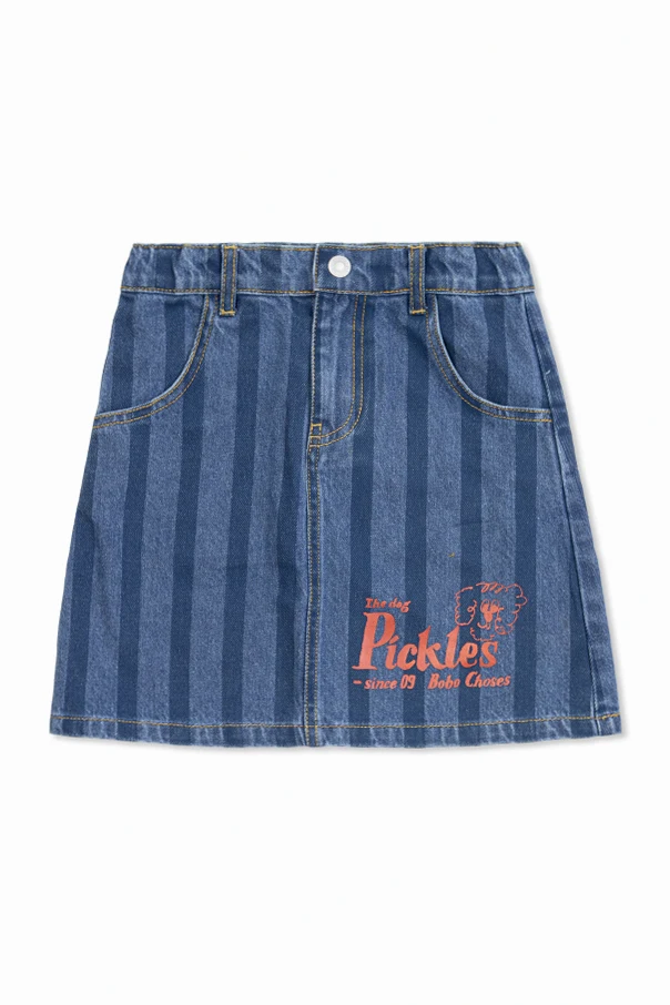 MARINEBLAU Jeansrock mit Aufdruck