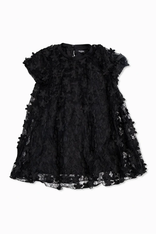 SCHWARZ Kleid mit Blumenmuster