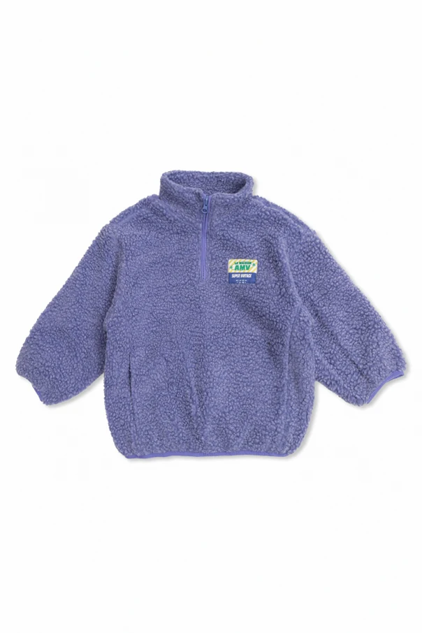 FIOLETOWY Bluza polarowa ze stójką