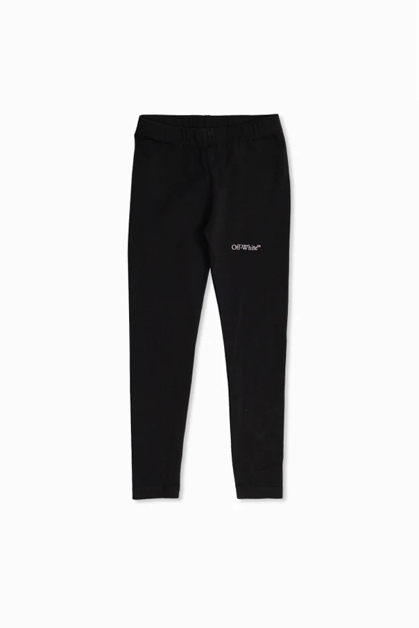 SCHWARZ Leggings mit aufgedrucktem Logo
