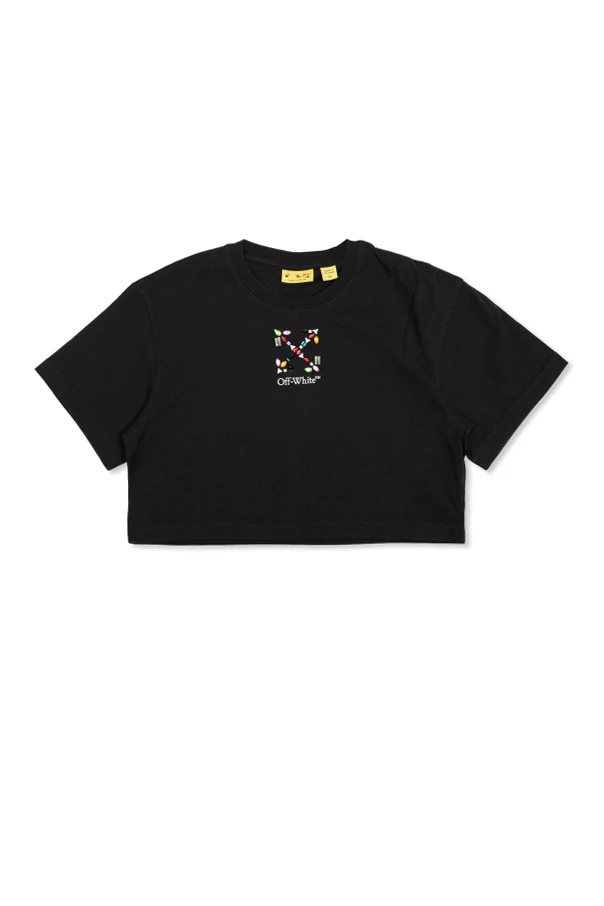 SCHWARZ T-Shirt mit glänzenden Applikationen