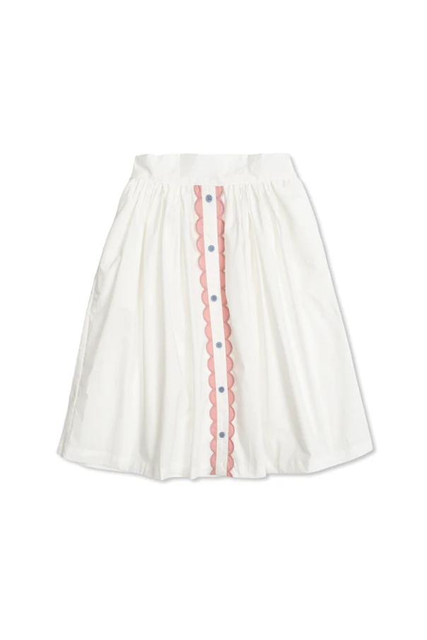 WHITE Cotton skirt with pockets