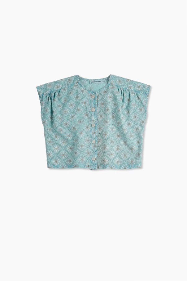 BLAU Top mit Blumenmuster