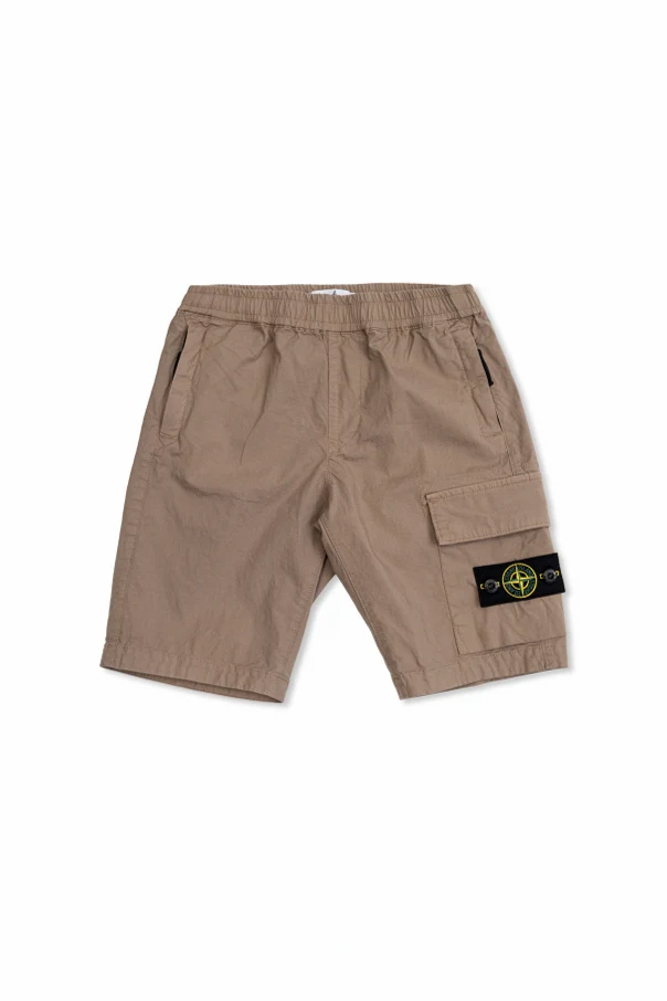 BRAUN Cargo-Shorts mit Logo-Aufnäher