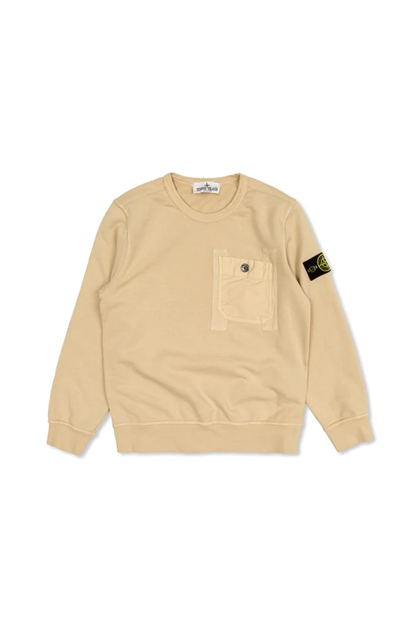 BEIGE Sweatshirt mit Logo-Aufnäher