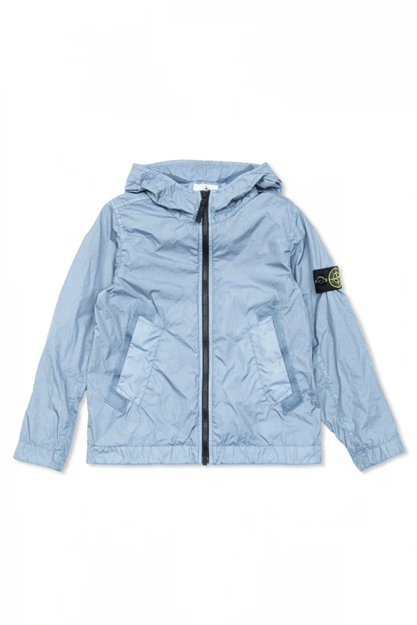 BLAU Leichte Jacke mit Logo-Patch