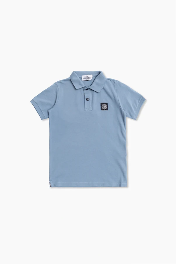 NIEBIESKI Polo z naszywką z logo