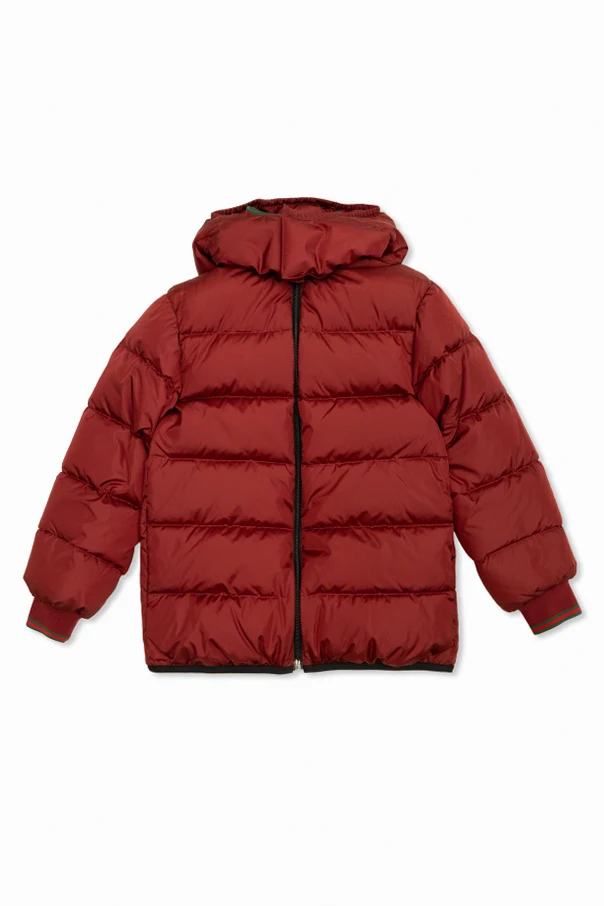 BURGUNDY Down jacket with hood