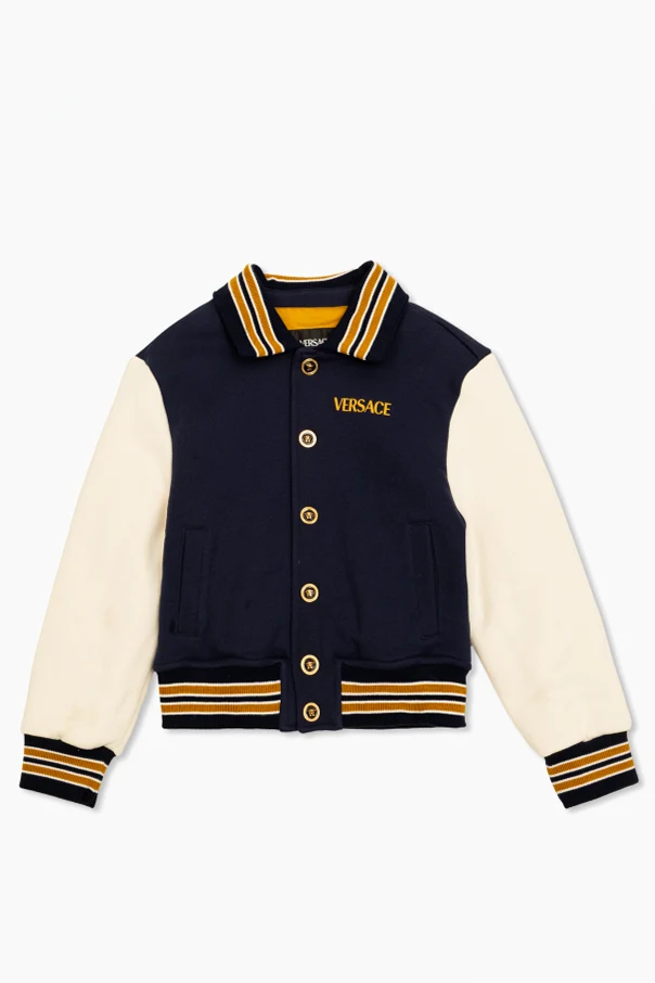 NAVY BLUE Cotton jacket with embroidered logo