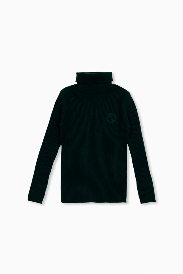 GREEN Turtleneck sweater with logo