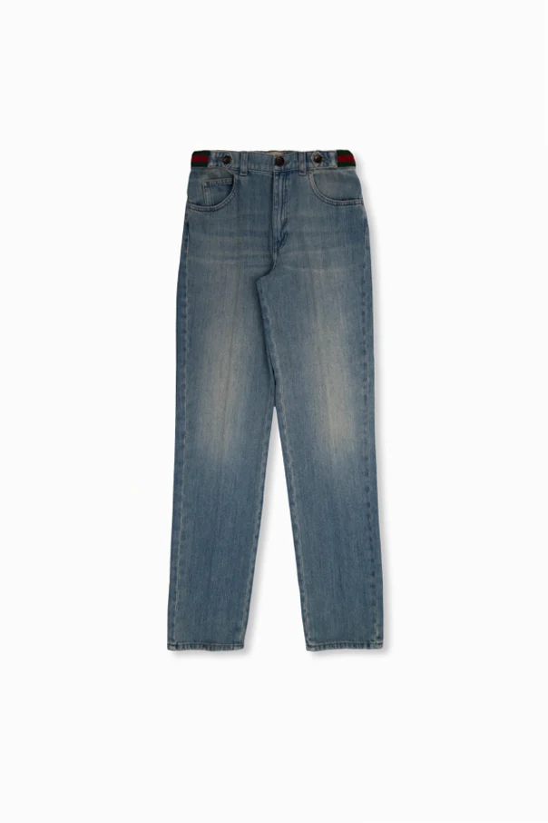 BLUE Jeans with Web stripe