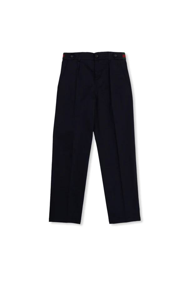 NAVY BLUE Trousers with ‘Web’ stripe