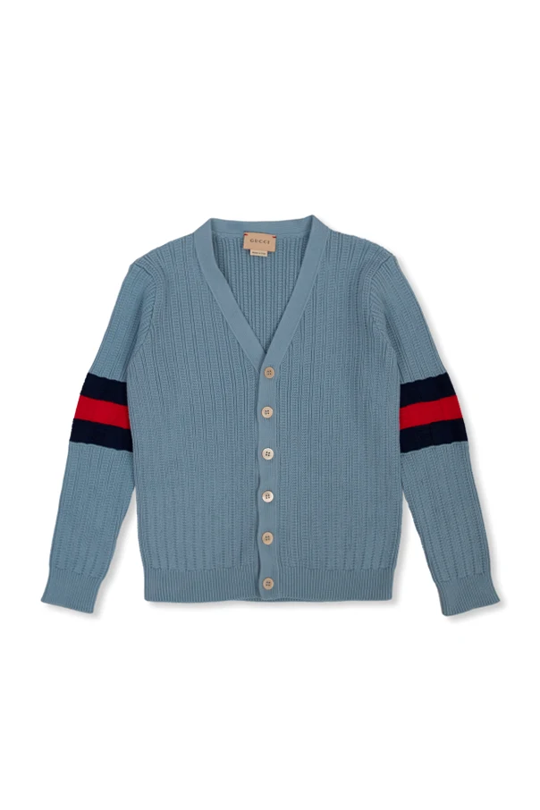 BLUE Cardigan with ‘Web’ stripe