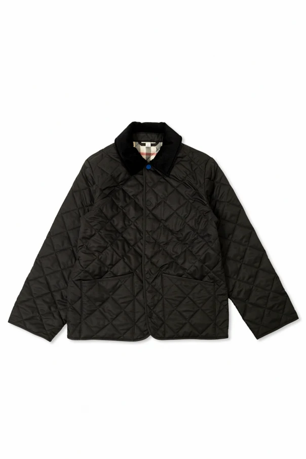 BLACK Quilted jacket with a collar