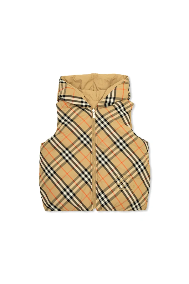 beige Reversible hooded vest