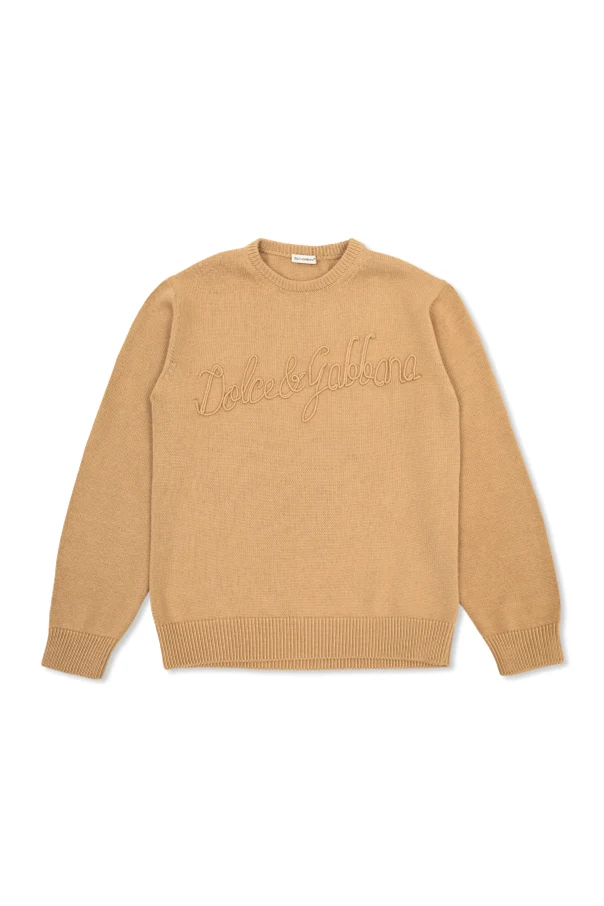 BEIGE Pullover mit gesticktem Logo