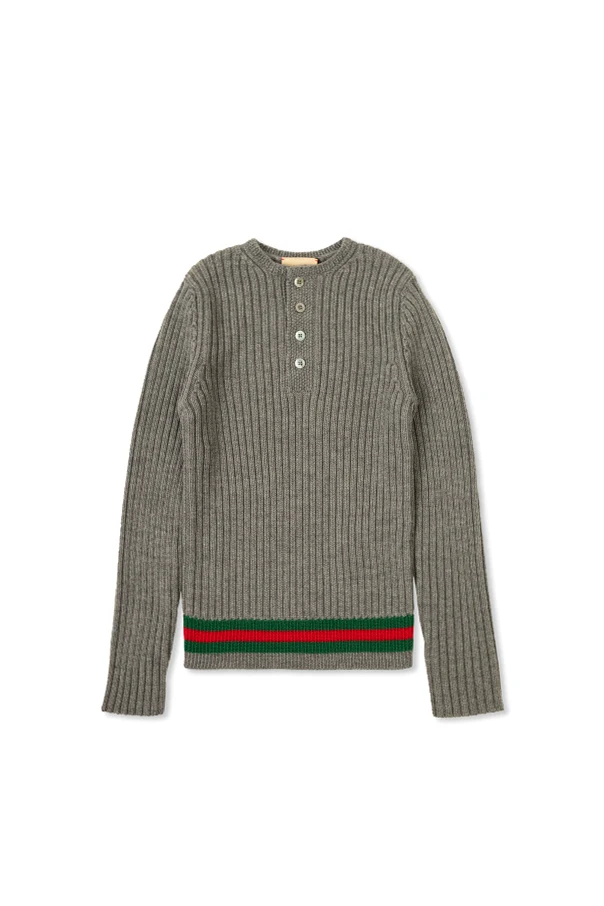 GREY Sweater with signature Web stripe
