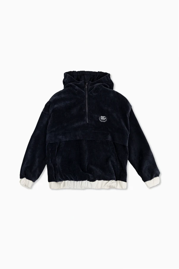 MARINEBLAU Cord-Kapuzenpullover