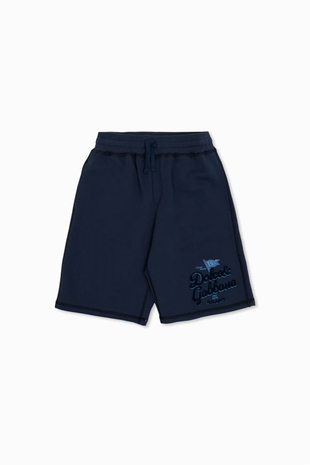 NAVY BLUE Shorts with embossed logo