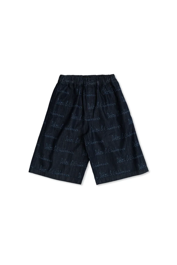 MARINEBLAU Jeansshorts mit Monogramm