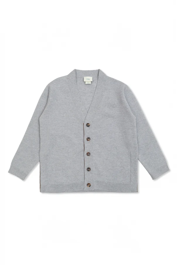 GRAU Cardigan mit gesticktem Logo