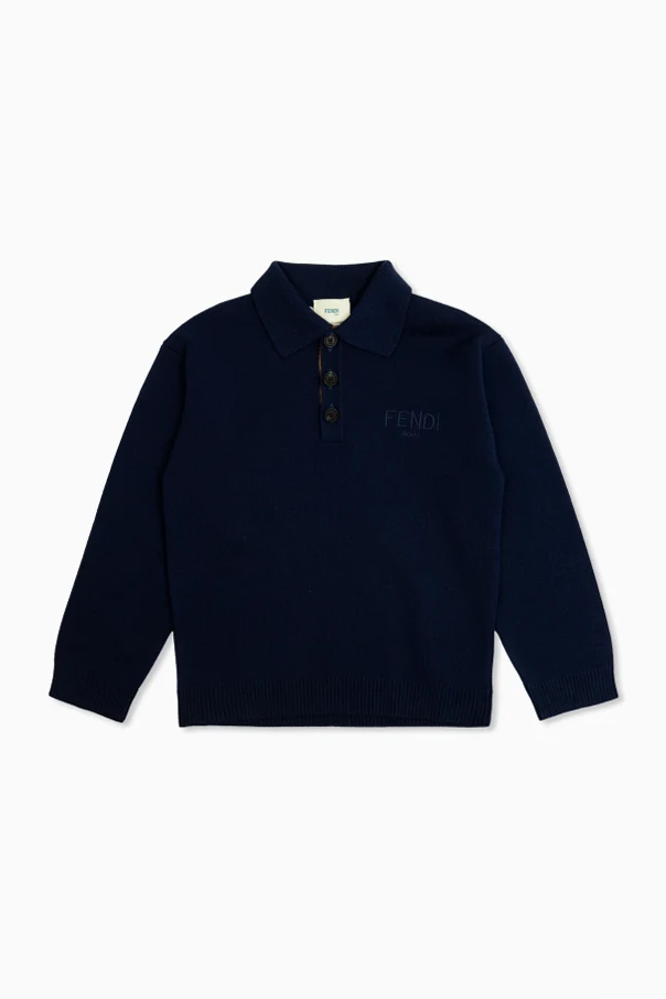 MARINEBLAU Wollpolo mit langen Ärmeln