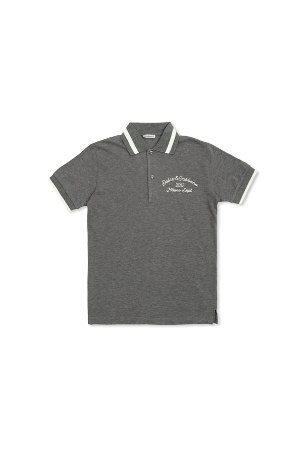 GREY Polo with embroidered logo