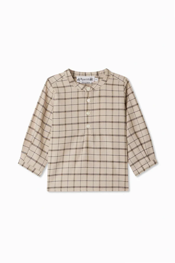 BEIGE Top mit Karomuster