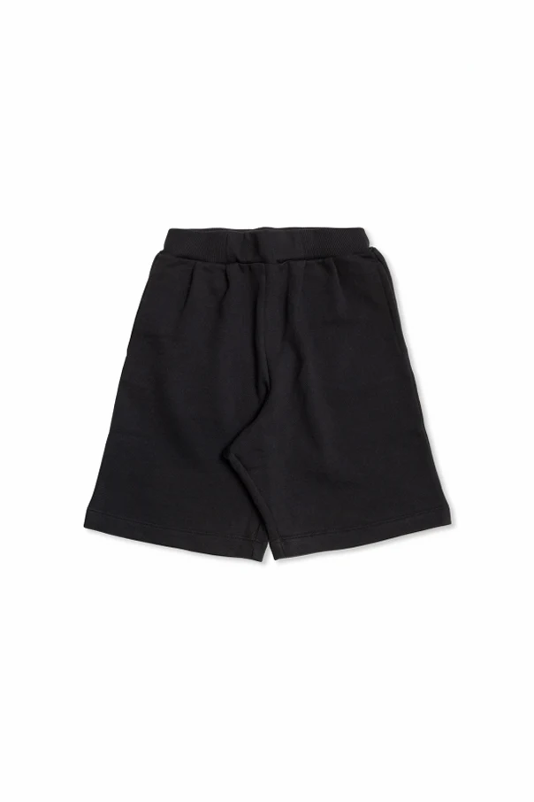 SCHWARZ Shorts mit Monogramm auf der Tasche