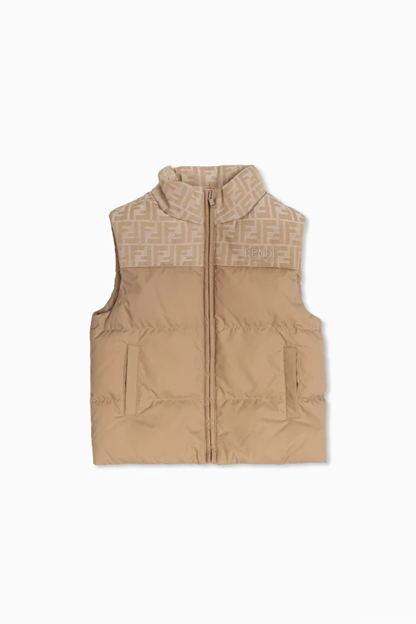 BEIGE Gefütterte Weste mit Logo