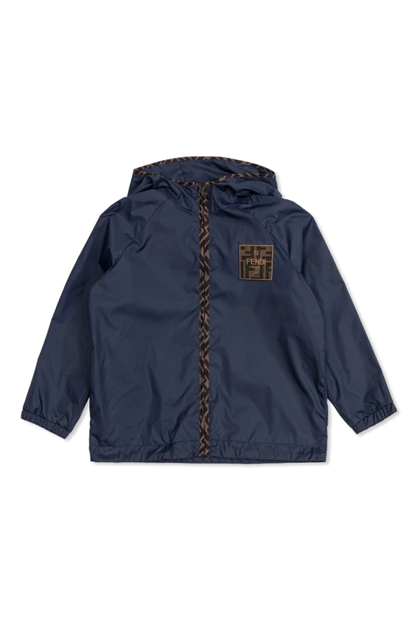 MARINEBLAU Jacke mit Logo-Aufnäher