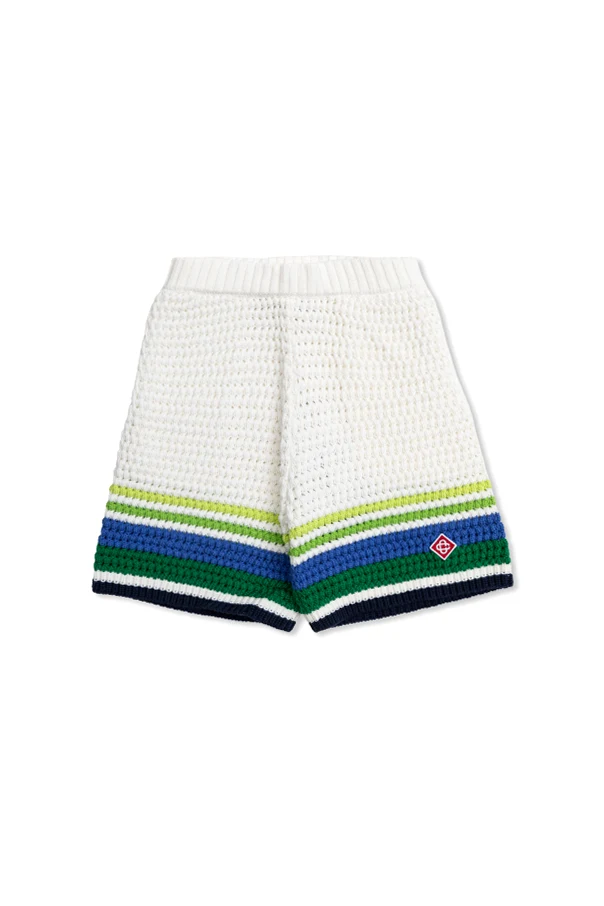 WHITE Shorts with logo patch