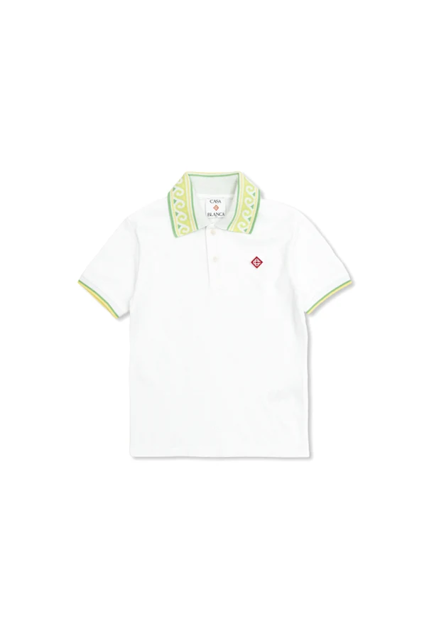 BIAŁY  Polo z naszywką z logo