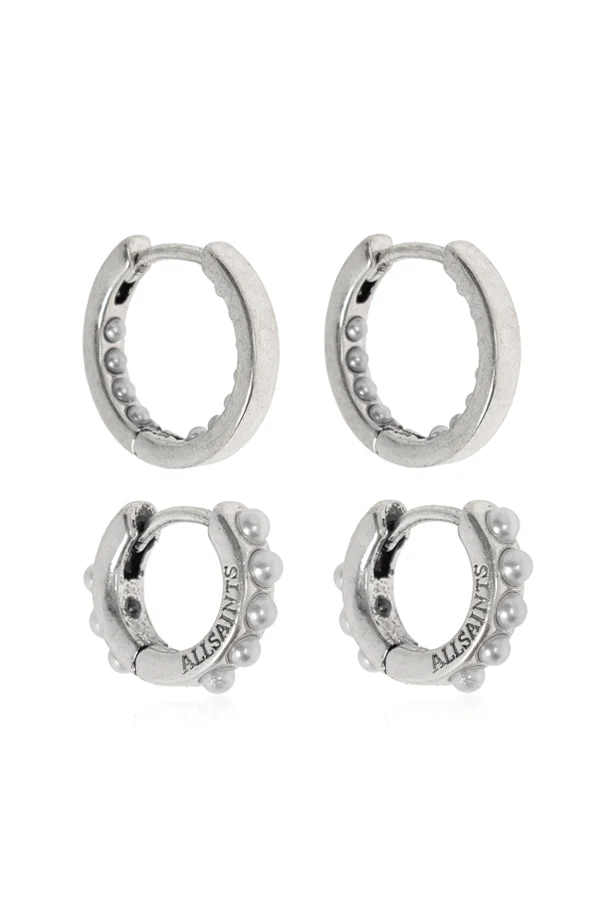 SILVER Set of two pairs of earrings