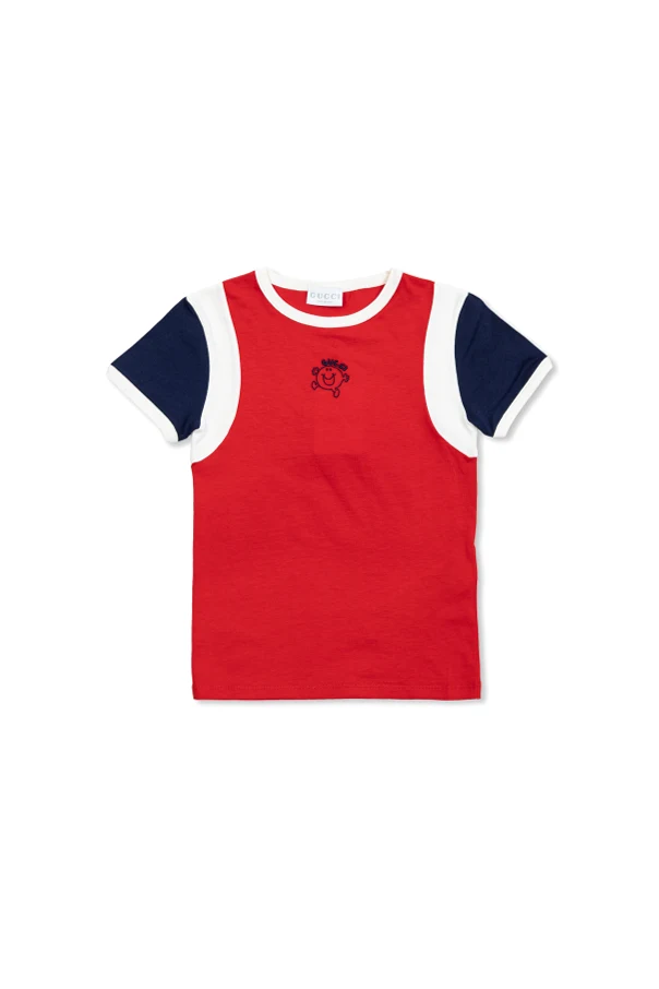 RED T-shirt with embroidered logo