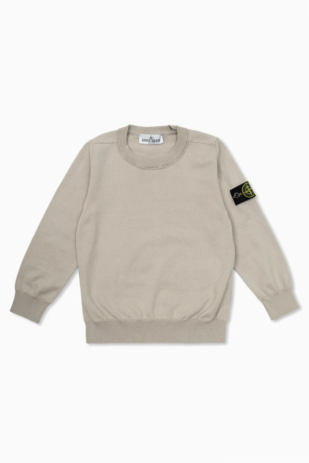 beige Sweater with logo patch
