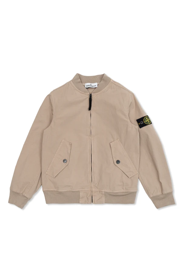 beige Jacket with logo patch