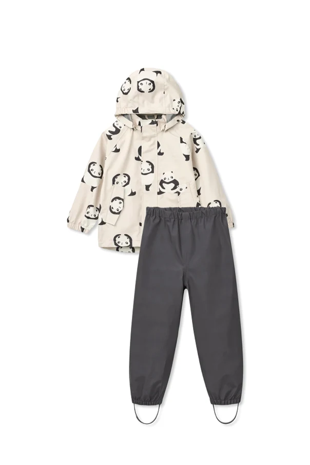 beżowy Komplet przeciwdeszczowy `Pedia` : kurtka i spodnie
