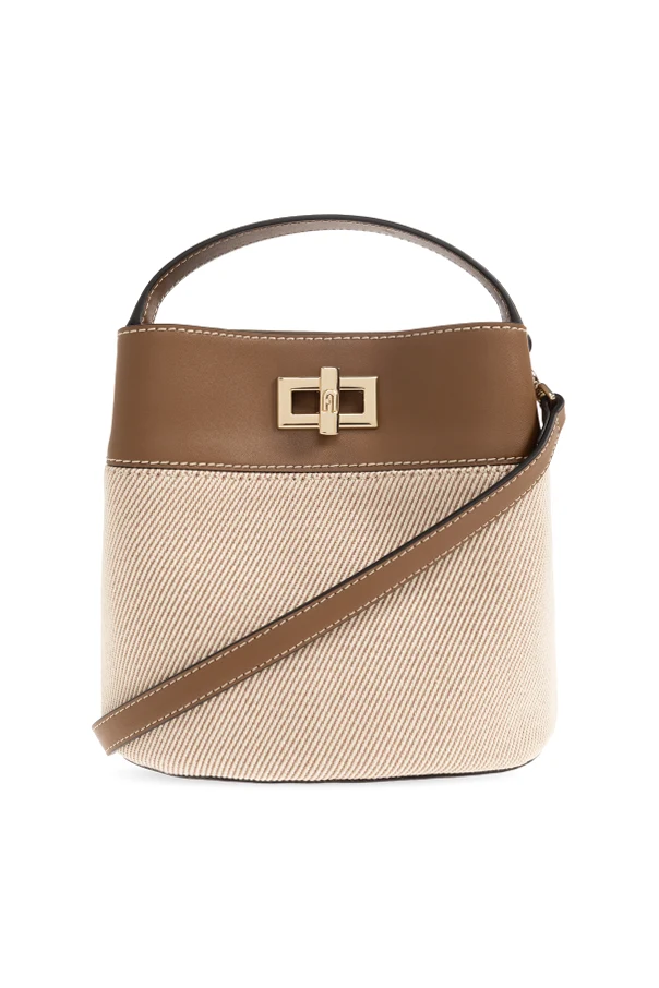 BROWN "Amelia Mini" hand-held bag, bucket style