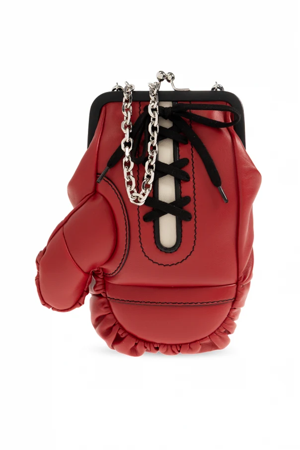 ROT Umhängetasche mit Handschuh-Motiv