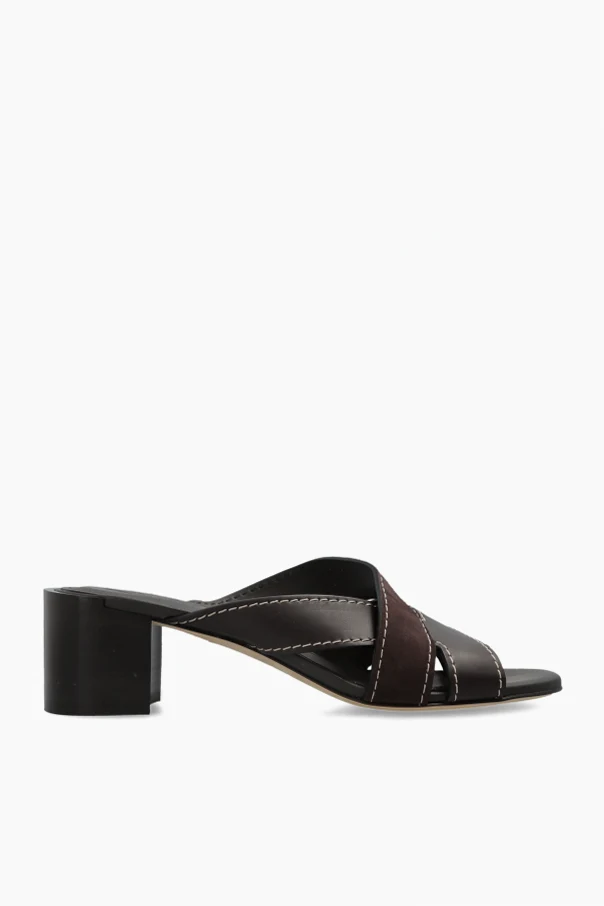 BROWN Heeled mules ‘Cuoio’